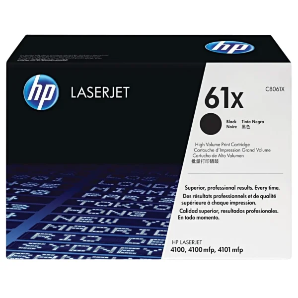 New, Pre-Owned - HP 61X High Yield Black Toner Cartridge, C8061X (10k pages)
