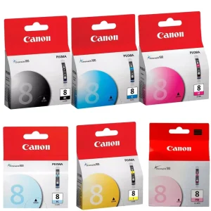 New, Pre-Owned - Canon CLI-8 Standard Yield 6 Pack Ink Tanks
