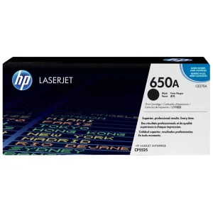New, Pre-Owned - HP 650A Standard-Yield Black Laser Toner Cartridge, CE270A