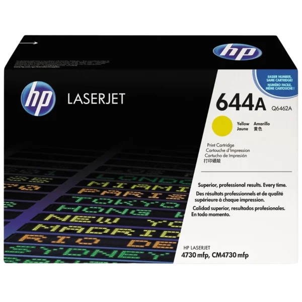 New, Pre-Owned - HP 644A Yellow Laserjet Toner Cartridge, Q6462A
