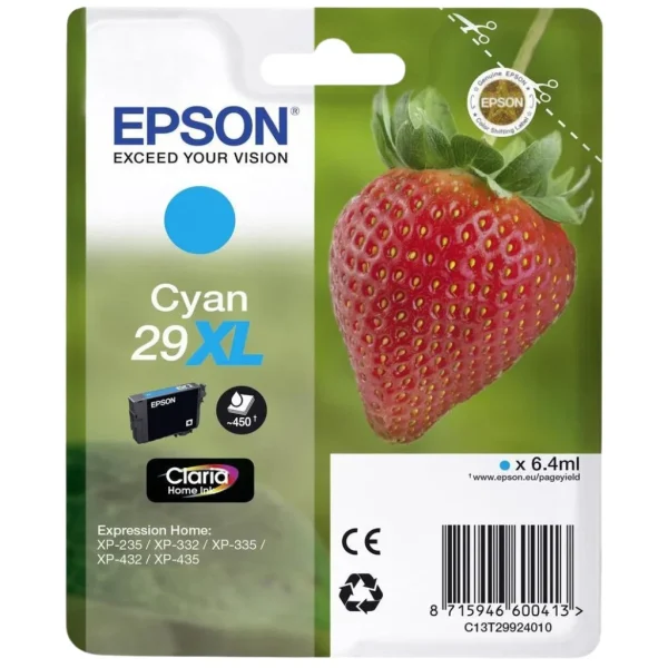 New, Pre-Owned - Epson 29XL Cyan Ink Cartridge, C13T299240