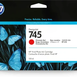 New, Pre-Owned - HP 745 130ml DesignJet Chromatic Red Ink Cartridge, F9K00A
