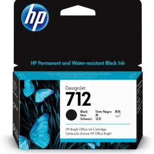 New, Pre-Owned - HP 712 38ml Black DesignJet Ink Cartridge, 3ED70A