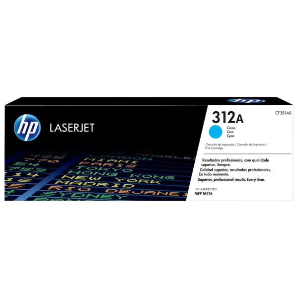 New, Pre-Owned - HP 312A Cyan LaserJet Toner Cartridge, CF381A