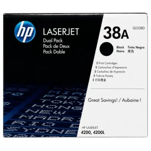 New, Pre-Owned - HP 38A Standard-Yield Black LaserJet Dual Pack Toner Cartridge, Q1338D