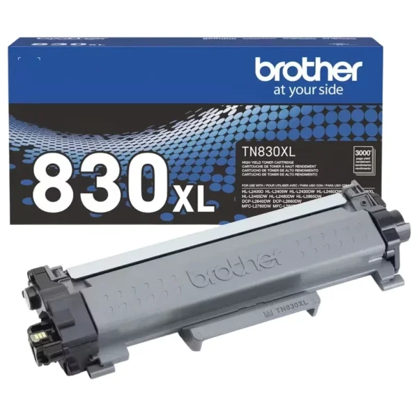 New, Pre-Owned - Brother TN830XL Black High Yield Printer Toner Cartridge, TN830XLBK