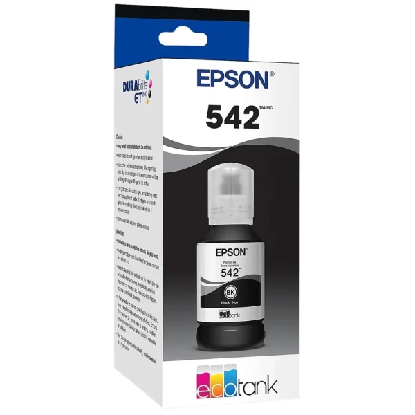 New, Pre-Owned - Epson T542 Standard Yield Black Ink Bottle, T542120