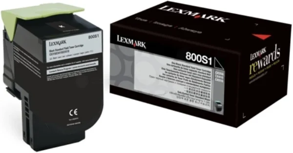 New, Pre-Owned - Lexmark 800S1 Standard Yield Black Toner Cartridge, 80C0S10