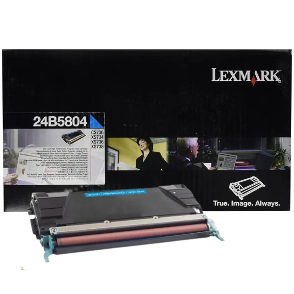 New, Pre-Owned - Lexmark 24B5804 High Yield Cyan Toner Cartridge