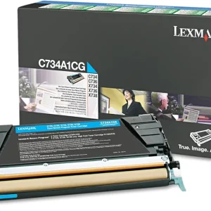 New, Pre-Owned - Lexmark C734A1CG Standard Yield Cyan Toner Cartridge