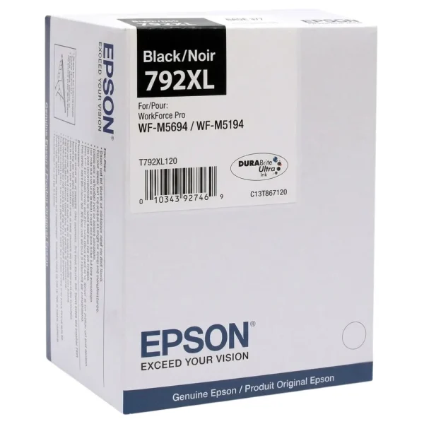 New, Pre-Owned - Epson 792XL High-Yield Black Ink Cartridge, T792XL120