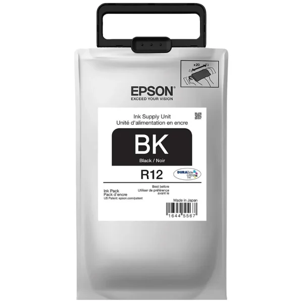 New, Pre-Owned - Epson R12 Standard Yield Black Ink Cartridge, TR12120