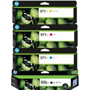 New, Pre-Owned - HP 970XL Black 971XL Cyan, Magenta, Yellow ink cartridges-4 Pack