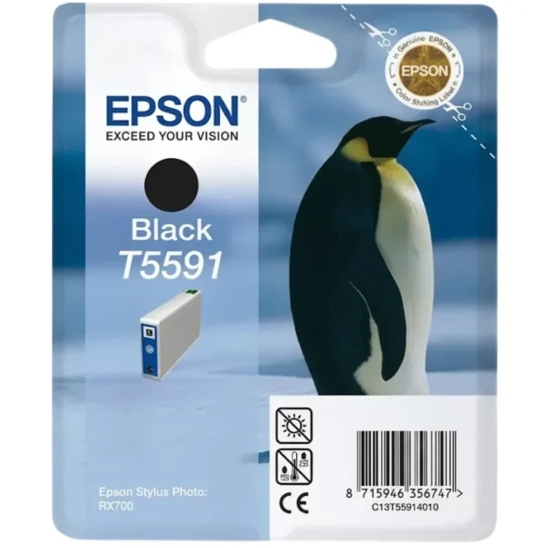 New, Pre-Owned - Epson T5591 Standard Yield Black Ink Cartridge, C13T55914010