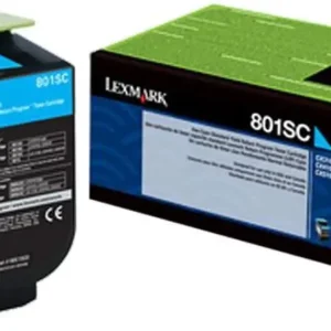 New, Pre-Owned - Lexmark 801SC Standard Yield Cyan Toner Cartridge, 80C1SC0
