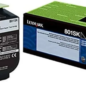 New, Pre-Owned - Lexmark 801SK Standard Yield Black Toner Cartridge, 80C1SK0