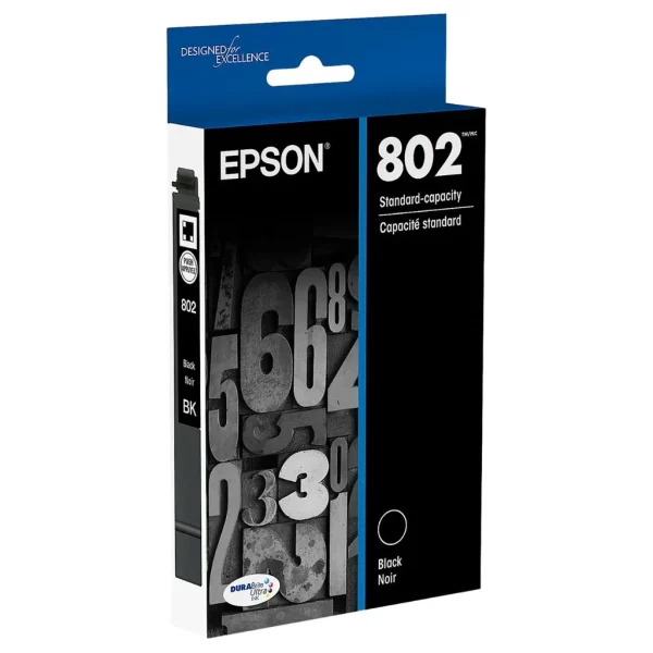 New, Pre-Owned - Epson T802 Standard Yield Black Ink Cartridge,T802120-S