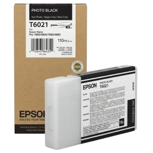 New, Pre-Owned - Epson T6021 Standard Yield 110ml Photo Black Ink Cartridge, C13T602100