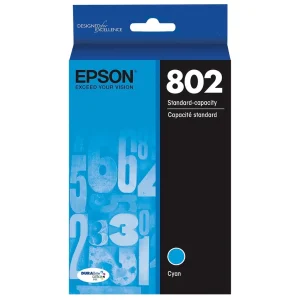 New, Pre-Owned - Epson T802 Standard Yield Cyan Ink Cartridge,T802220-S