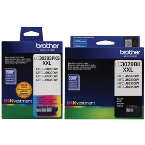 New, Pre-Owned - Brother LC3029XXL Extra High Yield Black, Cyan, Magenta, Yellow Ink Cartridges, Pack Of 4