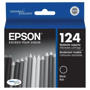 New, Pre-Owned - Epson T124 Standard Yield Black Ink Cartridge, T124120