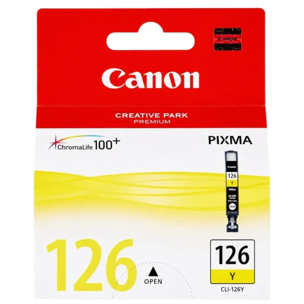 New, Pre-Owned - Canon 126 Standard Yield Yellow Ink Cartridge, 4564B001