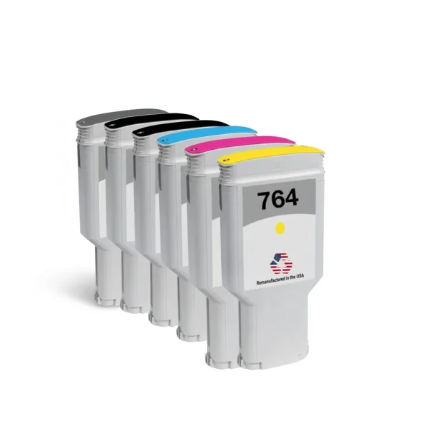 US Remanufactured for HP 764 300mL Multi-color Ink Cartridge-6-Pack