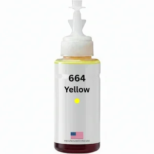 US Remanufactured for Epson 664 (T664420-S) 70ml Yellow High Yield Ink Bottle Made in the USA, T664420-S