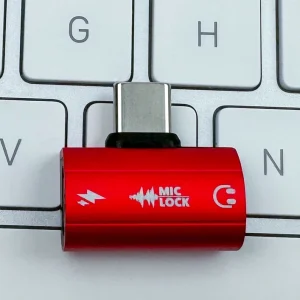 Mic-Lock USB-C Microphone Blocker HiFi SoundPass & Secure Charger Red - view 3
