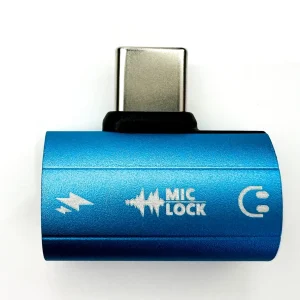 Mic-Lock USB-C Microphone Blocker HiFi SoundPass & Secure Charger Blue