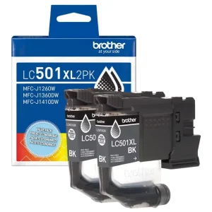 New, Pre-Owned - Brother LC501XL High Yield Black Ink Cartridge-2-Pack