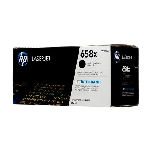 New, Pre-owned, Original HP 658X High Yield Black Toner Cartridge, W2000X