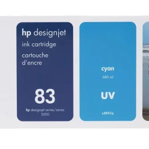 New, Pre-owned, Original HP 83 Standard Yield Cyan Ink Cartridge, C4941A