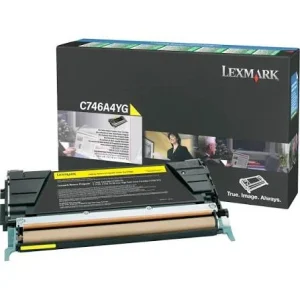 New, Pre-owned, Original Lexmark C746A4YG Standard Yield Yellow Toner Cartridge