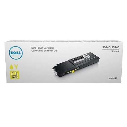 New, Pre-owned, Original Dell S3840/S3845 Standard Yield Yellow Toner Cartridge, XMHGR