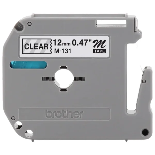 New, Pre-owned, Brother P-Touch M-131 Tape, 1/2" (0.47") Standard P-Touch Tape, Black on Clear, for Indoor Use, Water...