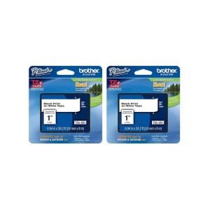 New, Pre-owned, Brother P-Touch TZe-251 Laminated Tape, Black Print on White Standard Adhesive Laminated Tape for P-T...