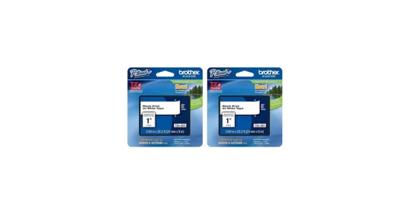 New, Pre-owned, Brother P-Touch TZe-251 Laminated Tape, Black Print on White Standard Adhesive Laminated Tape for P-T...