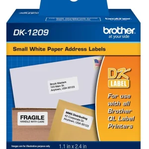 New, Pre-owned, Original Brother DK-1209 Small Address Labels, White, 2 1/2" x 1 1/2", Roll of 800