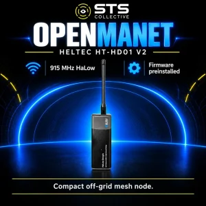 STS Collective OpenMANET Heltec HaLow Mesh Node – 915MHz Off-Grid Communication Device (HT-HD01 V2, Pre-Flashed)