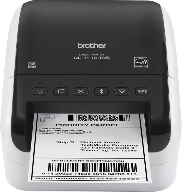 New, Pre-owned, Original Brother QL-1110NWB Wide Format, Postage and Barcode Professional Thermal Monochrome Label Pr...