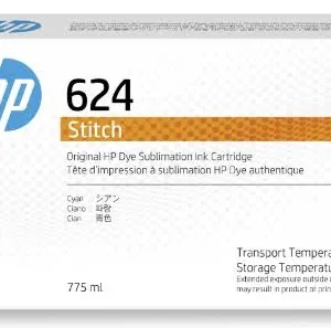 New, Pre-owned, HP 624 775ml Cyan Stitch Dye Sublimation Ink Cartridges, 2LL54A
