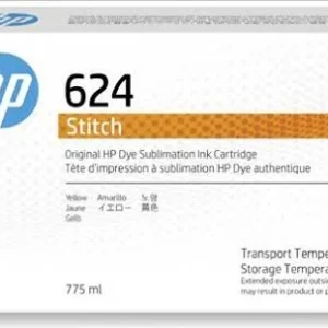 New, Pre-owned, HP 624 775ml Yellow Stitch Dye Sublimation Ink Cartridges, 2LL56A