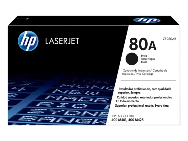 HP 80A Black Original LaserJet Toner Cartridge, CF280A (Factory Sealed)