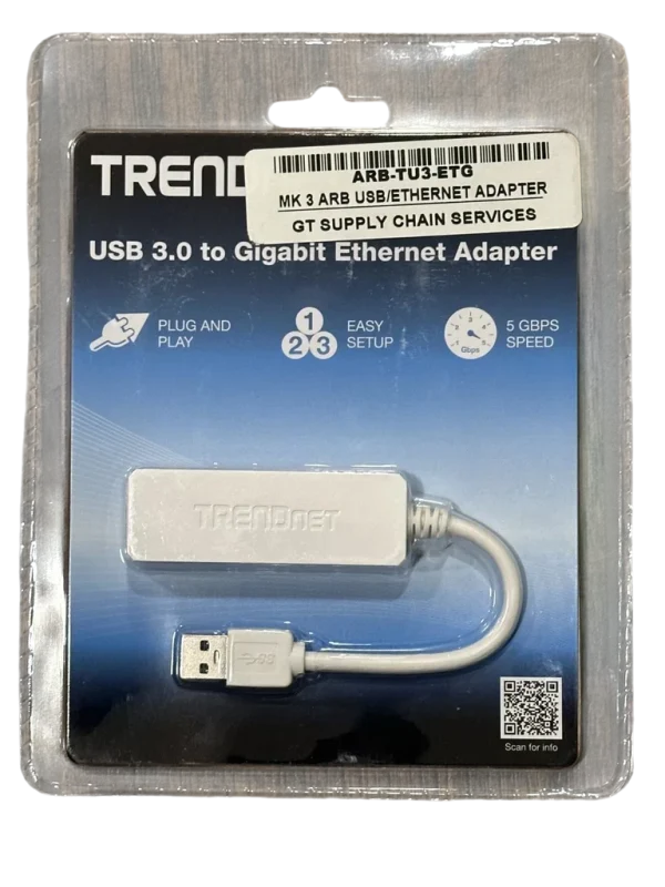 TRENDnet TU3-ETG USB 3.0 to Gigabit Ethernet Adapter White New Sealed