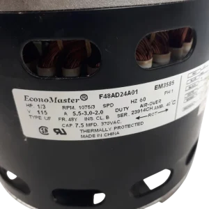 F48AD24A01 EconoMaster 3-Speed Furnace BLOWER MOTOR 1/3 HP 115 Volt EM3585 - view 2