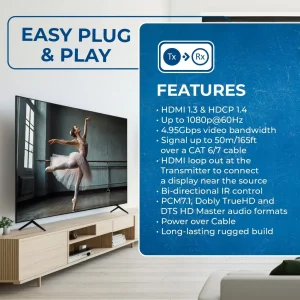 1080p HDMI™ Extender (Loop, Bi-IR) - 165ft (cat6)-EX-165C - view 7