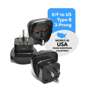 OREI GP-95 Schuko European to USA Grounded Plug Adapter - 3 Pack - view 3