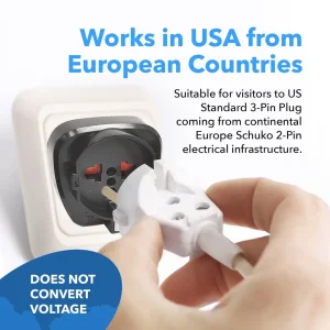 OREI GP-95 Schuko European to USA Grounded Plug Adapter - 3 Pack - view 6