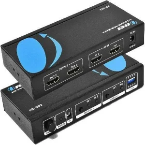 OREI HD-202 2x2 HDMI 1.4V Matrix Switch/Splitter (2-input, 2-output) with Remote Control Supports PIP, MHL, HDMI 1.4,...